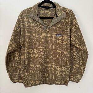 Patagonia Synchilla Fleece Vintage Ghana Gourds Alabaster Snap T Pullover Small